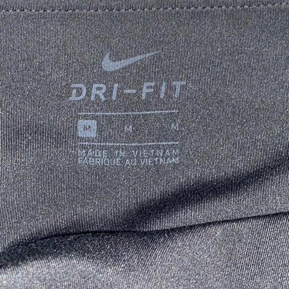 Nike Women Regular Fit Tights in Black w White Logo sz M EUC